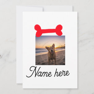Invitation Photo d'os de chien rouge cadeaux simples pour ani