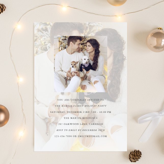 Invitation photo double de la fête de vacances ave (Créateur téléchargé)