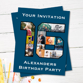 Invitation photo du 16e anniversaire
