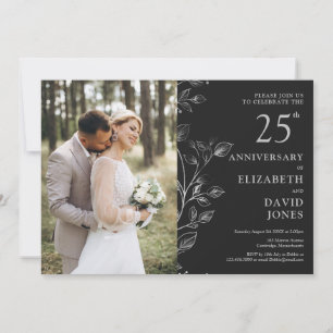 Invitation photo du 25e anniversaire du Mariage en