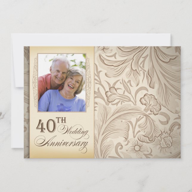 Invitation photo du 40e anniversaire du mariage (Devant)