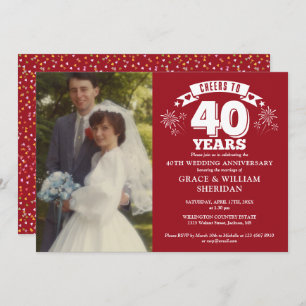 Invitation Photo du 40e anniversaire du Mariage de Ruby