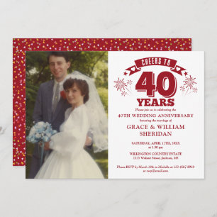 Invitation Photo du 40e anniversaire du Mariage de Ruby