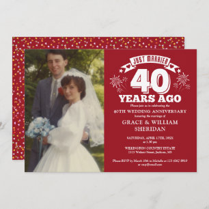 Invitation Photo du 40e anniversaire du Mariage marié