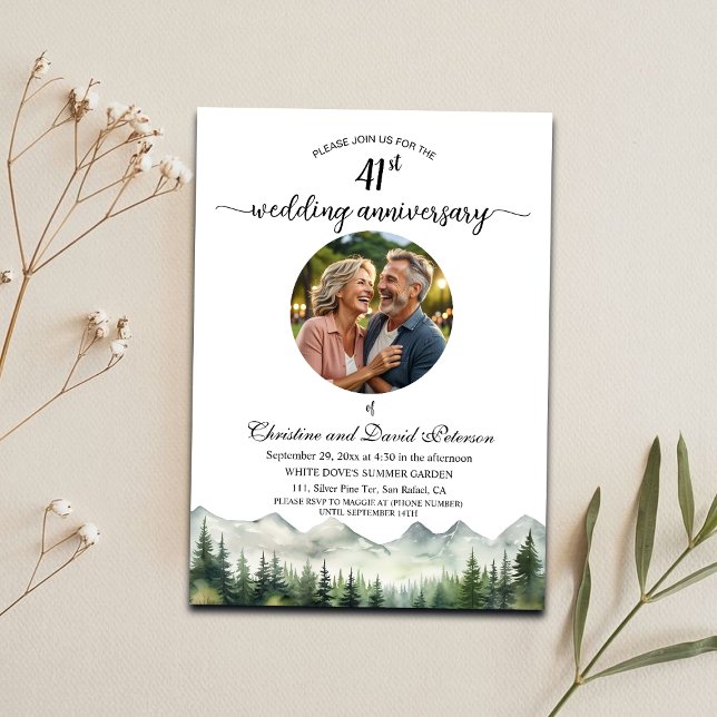 Invitation Photo du 41e anniversaire de mariage Mountains Pin (Créateur téléchargé)