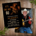Invitation Photo du 60e anniversaire Bottes de Casquette rust<br><div class="desc">60th Birthday Photo Rustic Cowboy Country Western Casquette Boots Invitation Invitation Téléchargeable Instant Digital Téléchargez comprend une paire de bottes en cuir cowboy avec casquette et vos informations d'invitation personnalisées pour la fête du 60e anniversaire ci-dessous. Ajoutez votre photo préférée au verso. Conçu par Evco Studio www.zazzle.com/store/evcostudio</div>