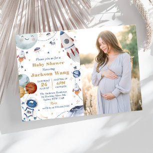 Invitation Photo du Baby shower de l'astronaute spatial