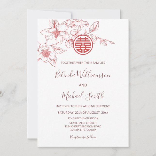 Invitation Photo du code QR | Mariage blanc rose Dusty (Devant)