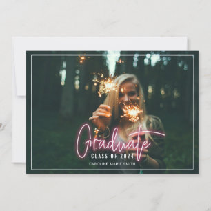 Invitation Photo du diplôme d'études supérieures de Neon