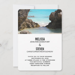 Invitation Photo du Mariage tropical de la côte des Bermudes