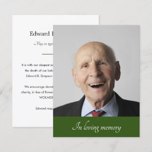 Invitation Photo du membre de la famille verte Passage de la 