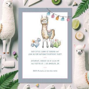 Invitation Photo du parti Anniversaire de enfant de la lama a