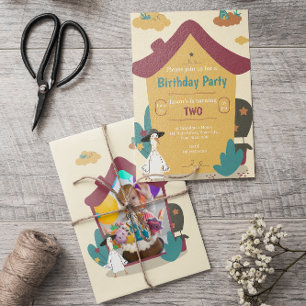 Invitation Photo du parti Anniversaire de enfant de la maison