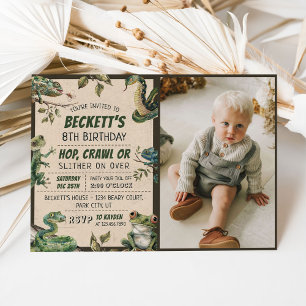 Invitation Photo du parti Anniversaire de enfant de reptiles