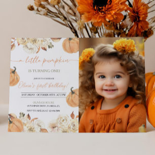 Invitation Photo du premier anniversaire du petit Citrouille