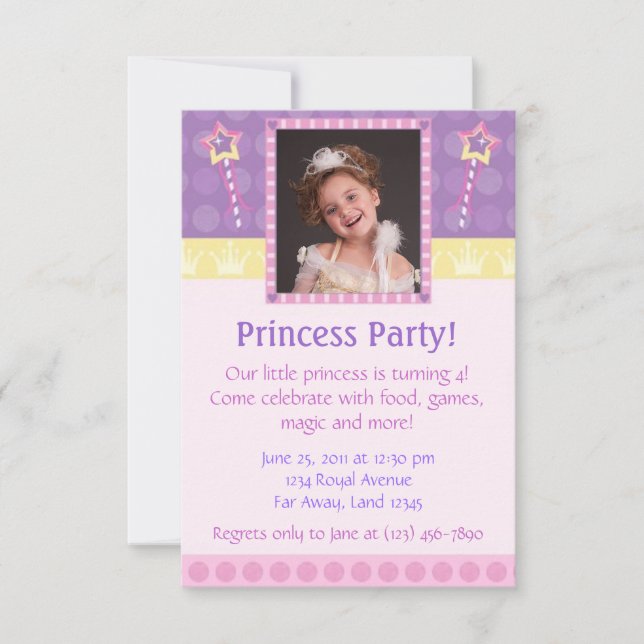 Invitation photo du Princess Party (Devant)