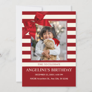 Invitation Photo du ruban d'anniversaire moderne