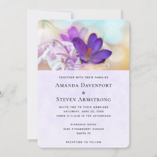 Invitation Photo d'un joli crocus printanier violet
