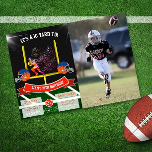 Invitation Photo d'un touché de football pour l'anniversaire 