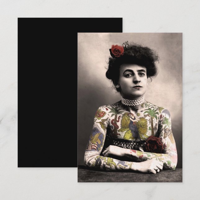 Invitation photo d'une artiste de tatouage (Devant / Derrière)