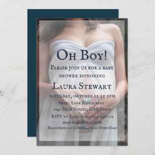 Invitation Photo d'une femme enceinte - Baby shower