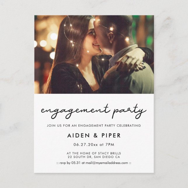 Invitation photo d'une partie d'engagement simple (Devant)