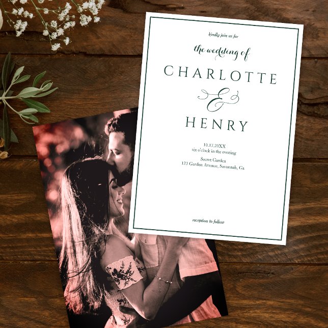 Invitation Photo Elegant Callighraphy Script Mariage (Créateur téléchargé)