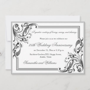 Invitation Photo élégant de 25e anniversaire de mariage