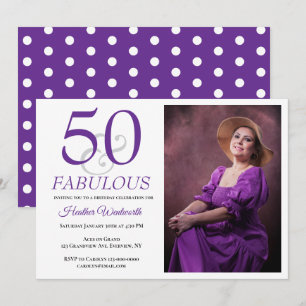 Invitation Photo élégant de 50 ans et fabuleux 50e anniversai