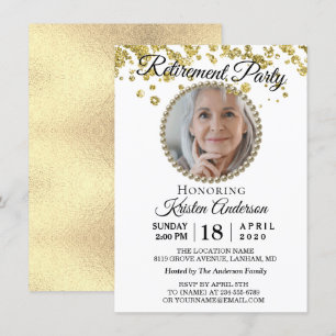 Invitation Photo Elegant Gold Parties scintillant Parti de re