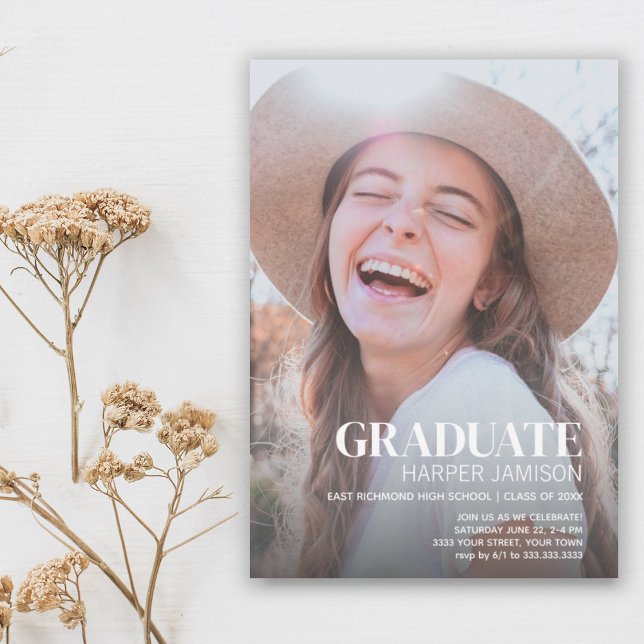 Invitation Photo élégante de la fête de graduation 2023 (Créateur téléchargé)