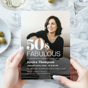 Invitation photo élégante et moderne pour 50e anni