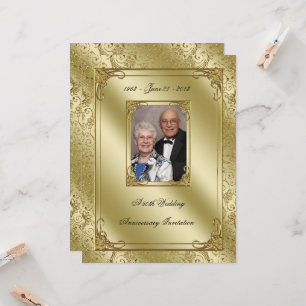 Invitation photo élégante pour 50 ans de mariage