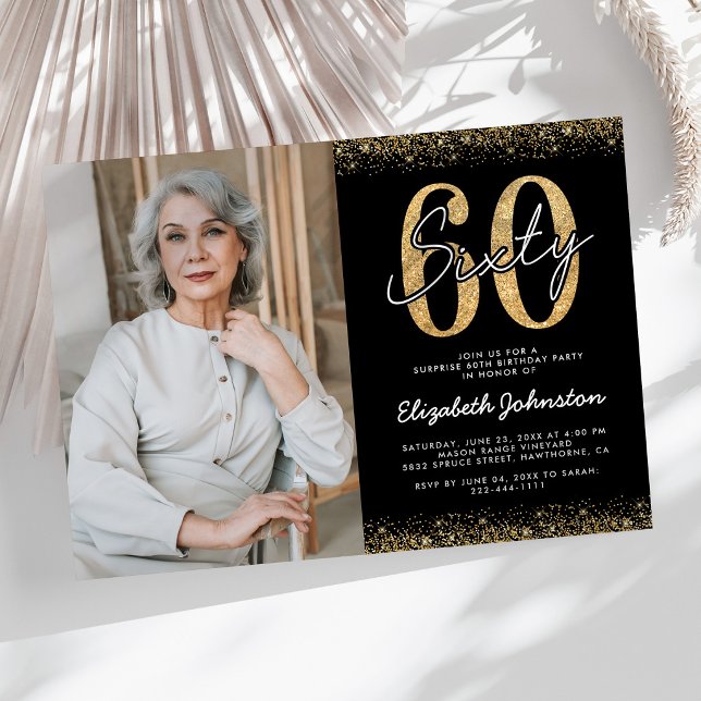 Invitation photo élégante pour 60e anniversaire (Créateur téléchargé)