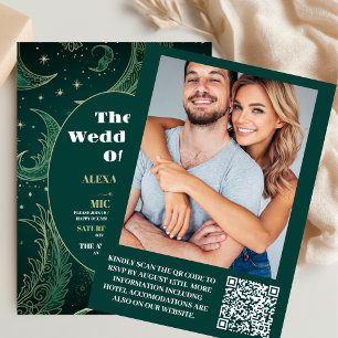 Invitation Photo Emerald Green Gold CelestiMariage