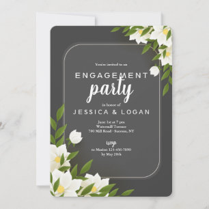 Invitation photo en blanc et gris