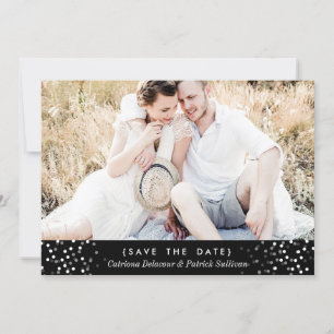 INVITATION PHOTO EN CONFETTI BLANC ENREGISTRER LA DATE D'ANNO