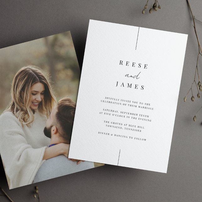 Invitation Photo en ligne | Mariage minimaliste moderne (Créateur téléchargé)
