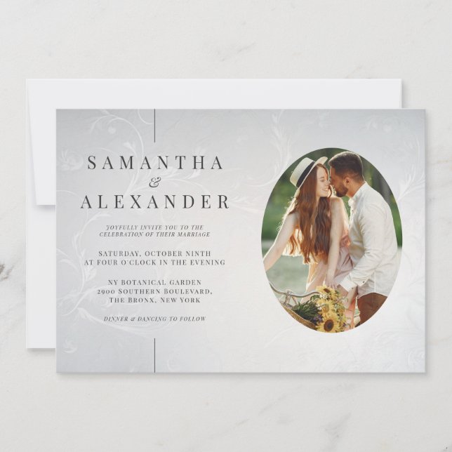 Invitation Photo en ligne Moderne élégant Code QR Mariage bud (Devant)