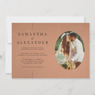 Invitation Photo en ligne Terracotta QR Code Budget Mariage