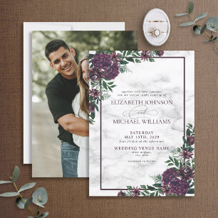 Invitation Photo en marbre vert d'émeraude