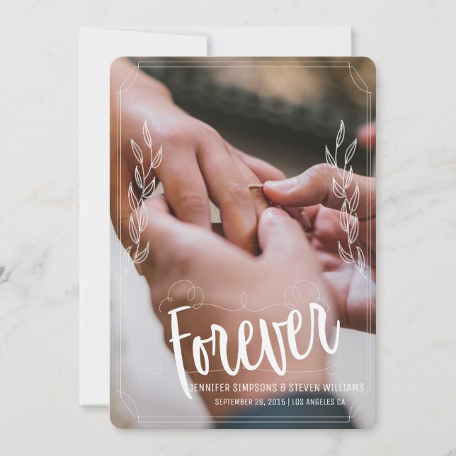 Invitation Photo Enregistrer la date pour toujours conception (Devant)