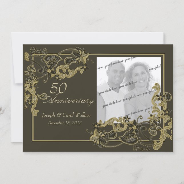 Invitation Photo Espresso Gold (Devant)