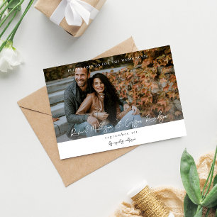 Invitation Photo et calligraphie 14 Mariage horizontal moyen