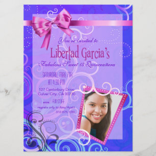 Invitation Photo fabuleuse de partie de Quinceañera du bonbon