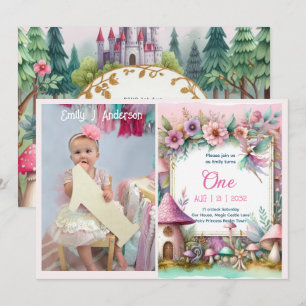 Invitation PHOTO Fairy Princess Anniversaire Party Pink Fairy