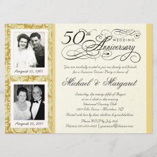 Invitation Photo Fancy 2 pour les 50 ans - Grand f