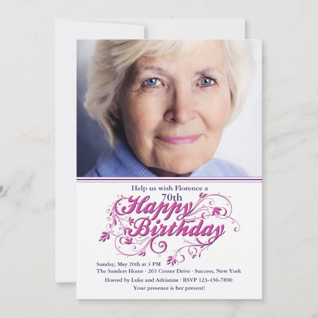 Invitation photo Fancy Anniversaire (Devant)