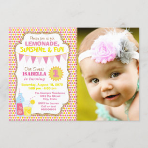 Invitation photo fête d'anniversaire Limonade