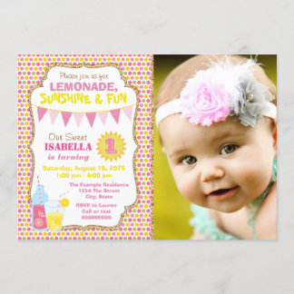 Invitation photo fête d'anniversaire Limonade